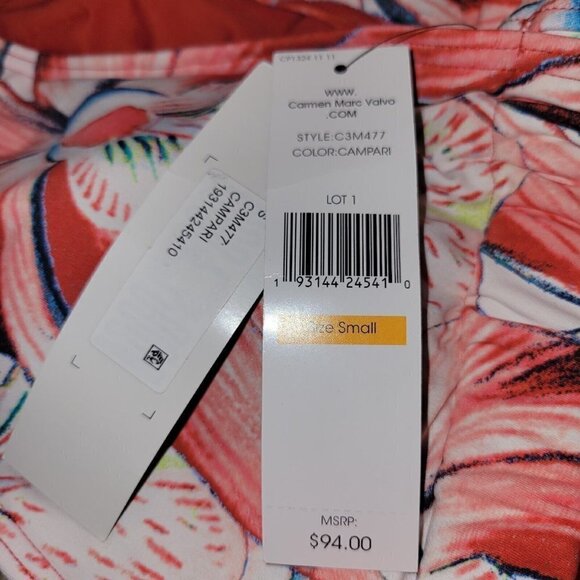 CARMEN Marc Valvo Women Ruched Swim Floral Bikini Top.  Size Small.  NWT $94 - Picture 4 of 5